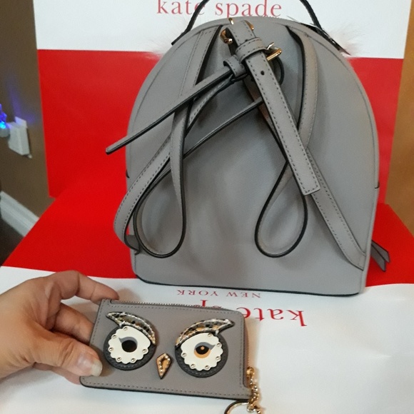 Kate Spade OWL back pack w/ wallet keychain set - Picture 5 of 7